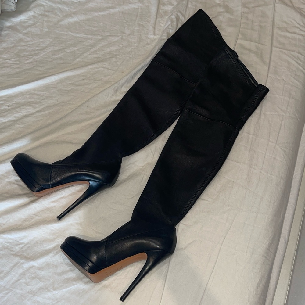 Casadei Over-the-Knee stretch leather Boots 8.5